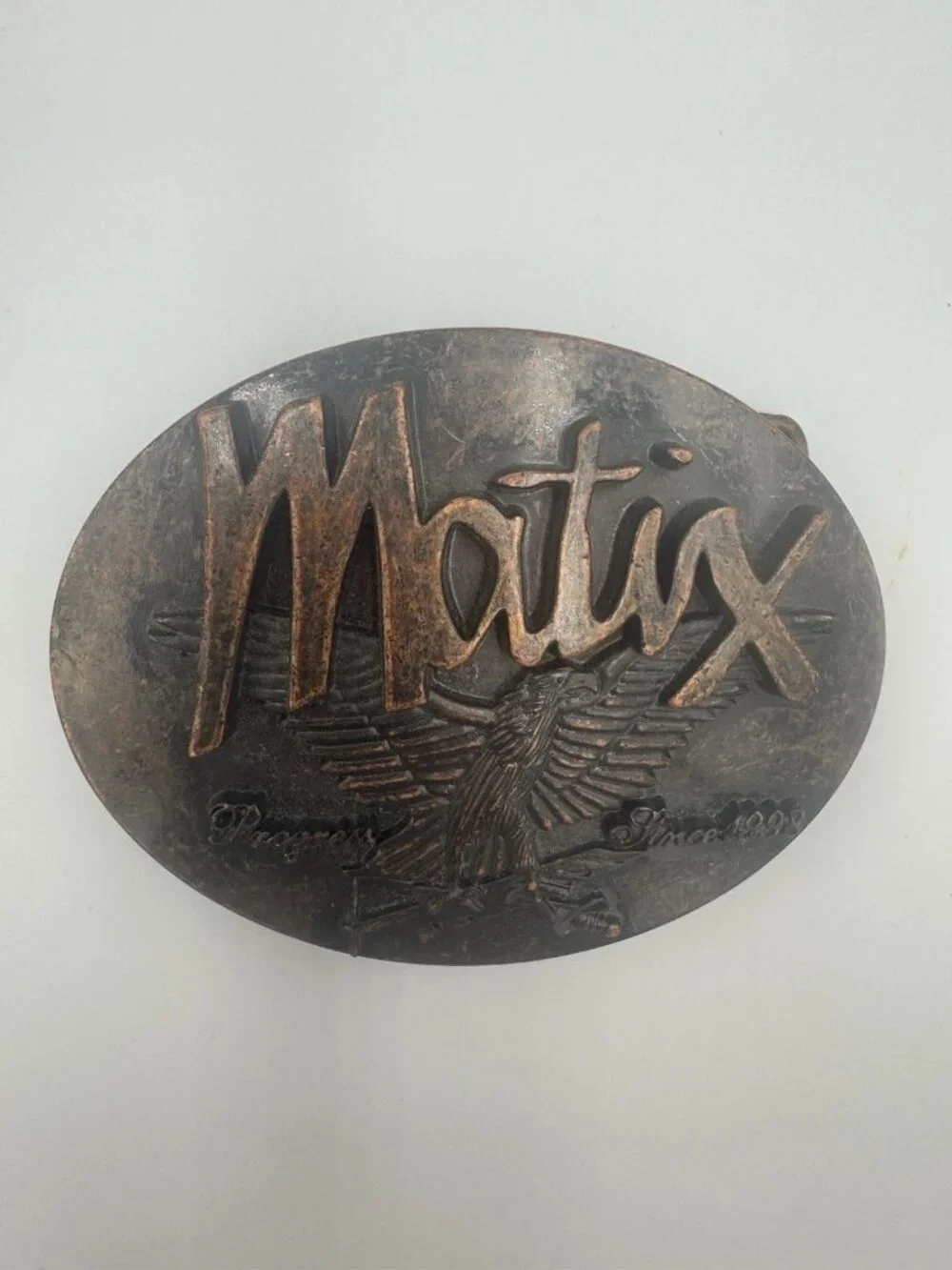 Vintage Y2K Matix Eagle Belt Buckle Bronze Copper Streetwear